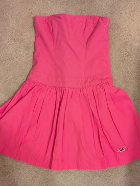 Hollister Bright Pink Smocked Strapless Top